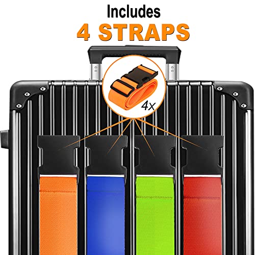 Image of Luggage Straps for Suitcases TSA Approved Travel Belt 4 Pack by Chelmon(Mixed Colors)