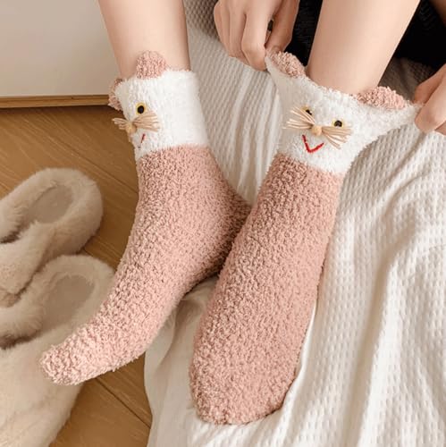 Image of Benefeet Sox Womens Girls Fuzzy Socks Cozy Winter Warm Fluffy Socks Soft Cute Animal Home Slipper Thick Plush Sleeping Sock