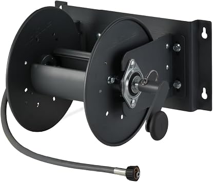 Active Hose Reel for Pressure Washer Hoses with 3/8 Female QC Adapter, 100ft Pressure Washer Hoses 3/8 or 5/16. Included 2 ft jumper hose & M22-14mm adapter, 16 stud spacing mounting bracket