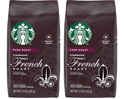 Starbucks French Roast, Dark Roast Coffee - Whole Bean, 100% Arabica Coffee - 12 OZ (Pack of 2)