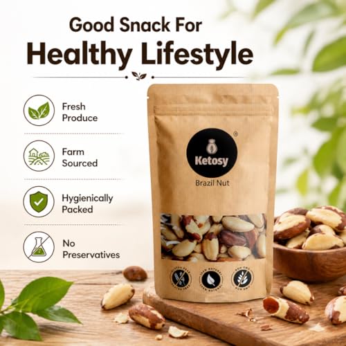 Image of Ketosy Premium Brazil Nuts - 250g | Supports Immunity | Thyroid Function Support Nutrients | Rich in Selenium |Unroasted Brazilian Nuts - Large Jumbo Size Nuts