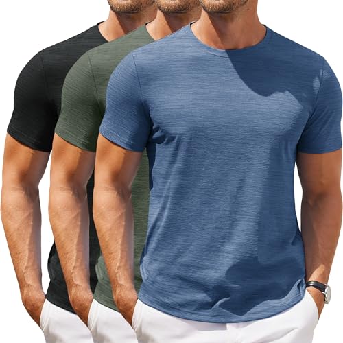 COOFANDY Mens Crew Neck T Shirt Short Sleeve Casual Summer Basic Tee Slim Fit Workout T-Shirt
