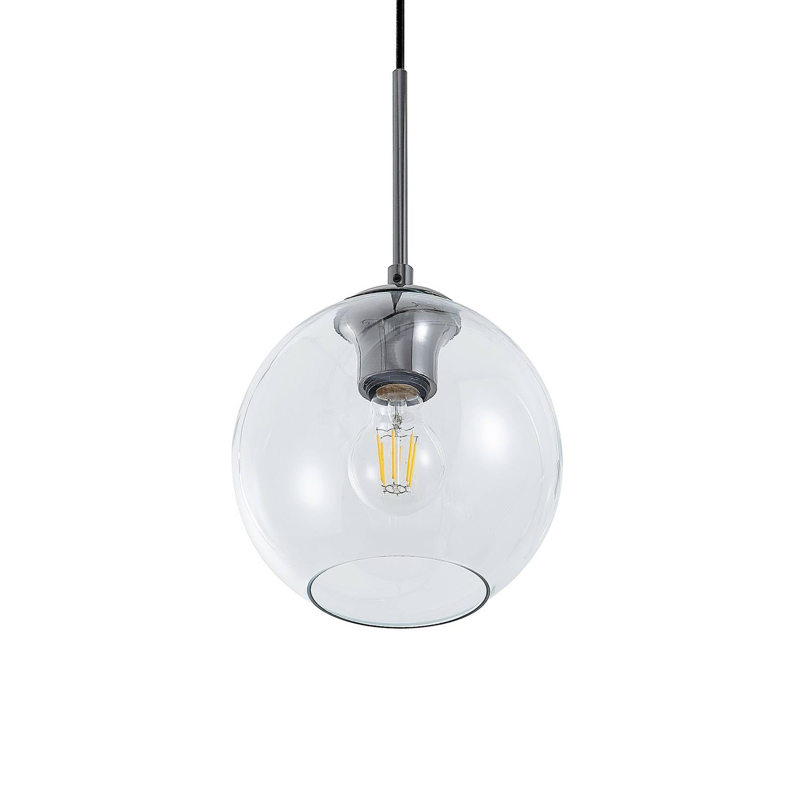 Lindby Lampadario a Sospensione 3 Sfere in Vetro 110 cm, Lampada Pendente Antracite Industrial Vintage 3x E27 Cucina Sala da Pranzo Soggiorno