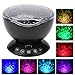 Produktbild Nacht Projektor Musik Player, 2 LED Chips 7 Farbmodi Ocean Wave Projektor Nachtlichter Musik Player, Schlafzimmer Schlaf beruhigende Nachttischlampe Wohnkultur Licht mit Fernbedienung für Kinder Gesch