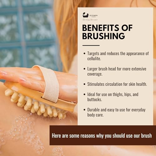 Eco Bath London Cellulite Handbürste - Cellulite-Behandlungsbürste, Effektiver Cellulite-Entferner und Massagegerät für glatte, straffe Haut, natürliches Holz-Peeling-Massagegerät
