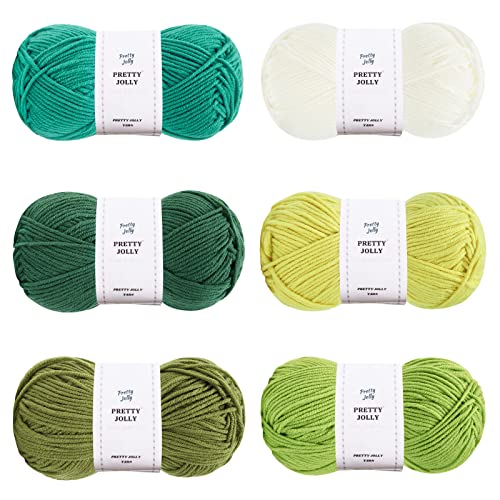 Pretty Jolly Lot de 6 pelotes de fil acrylique doux de 50 g, coul...