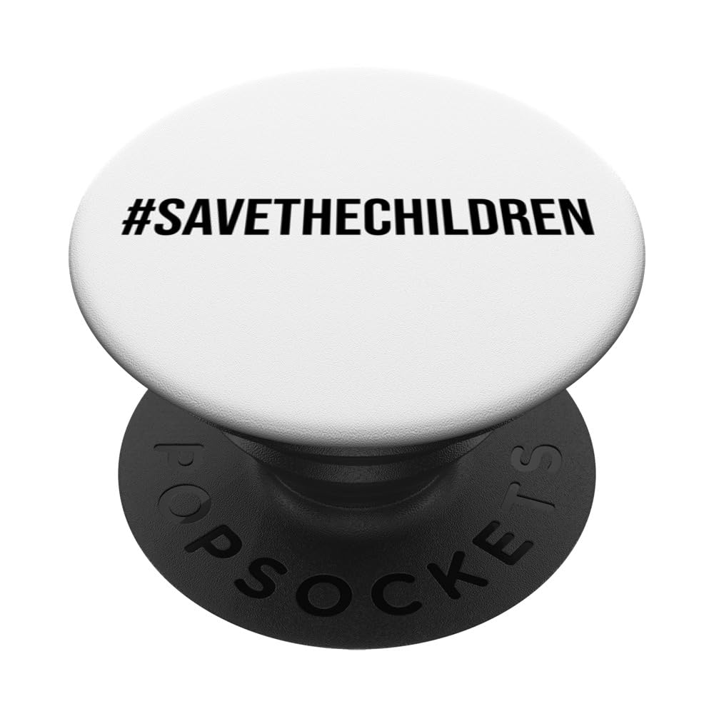 Save The Children Support Awareness Hashtag Freedom Sound PopSockets Swappable PopGrip, Black