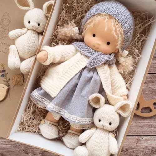 TQIUH Handmade Waldorf Doll Handmade Crocheted Vintage Cute Doll