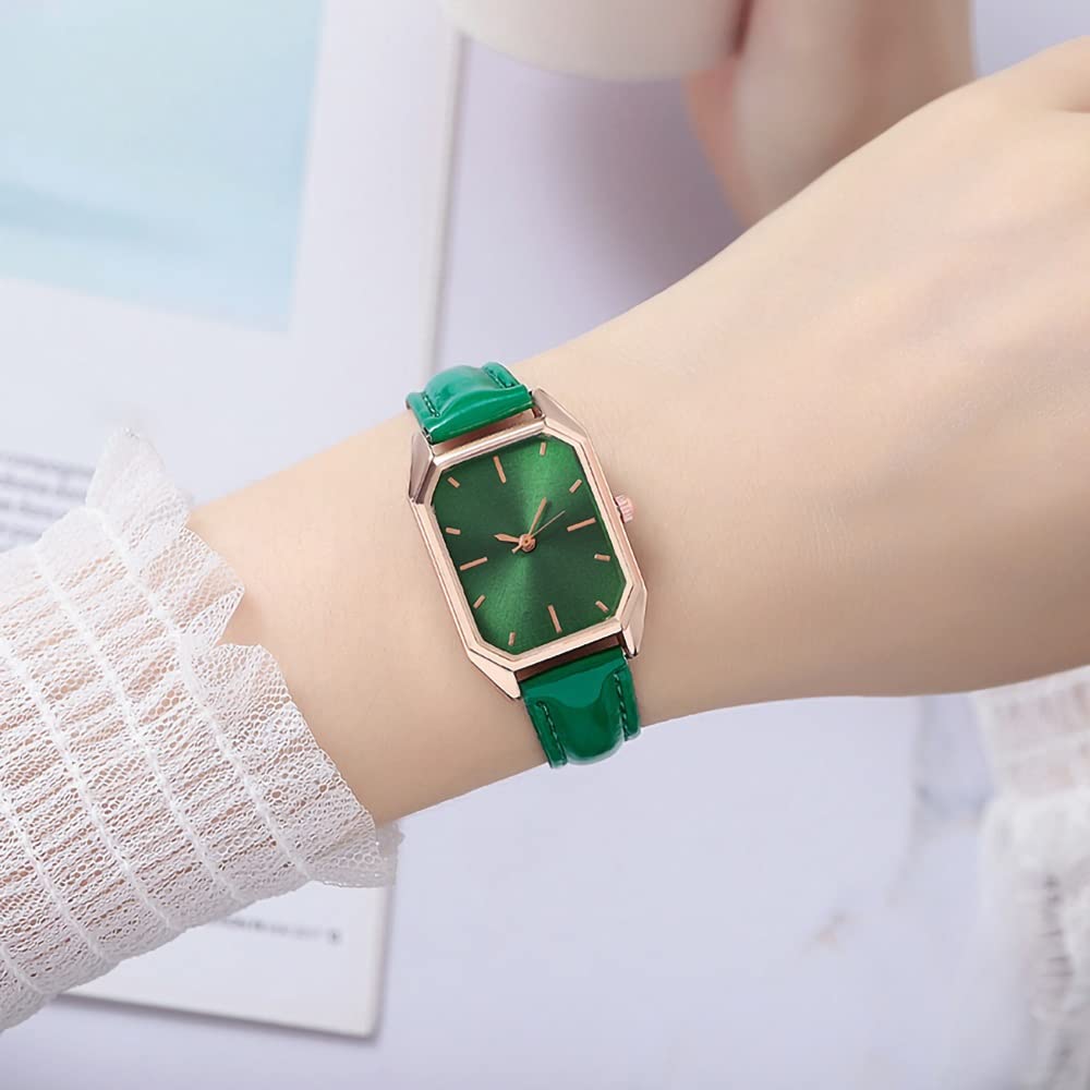 Amazon.co.jp: レディースクォーツ時計 長方形の腕時計 レザー