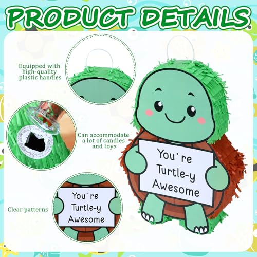 Tenceur Turtle Piñata Set Includes Piñata Blindfold Stick and Confetti Birthday Party Decorations Props by Tenceur - Image 3