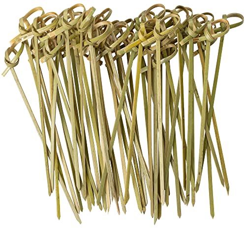 GUSTO Bamboo Knot Picks - 4.75 Inch Cocktail Picks, Appetizer Skewers, & Toothpicks for Appetizers, Fruits, Sandwiches - (Formerly Comfy Package) (500)