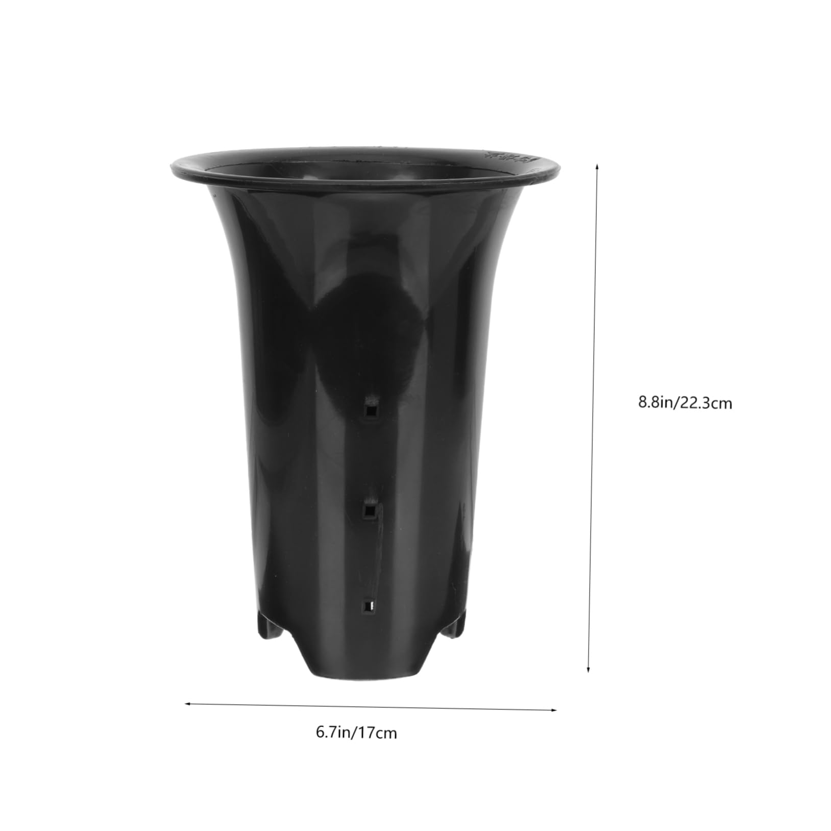 10 Pots Noirs pour Orchidées en Plastique Respirant Contrôle des Racines, Design Simple, Hauteurs Renforcées, pour Plantes D'intérieur