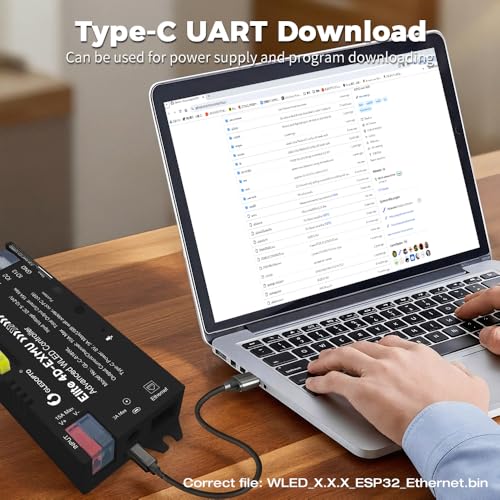 GLEDOPTO ESP32 WLED LED Strip Controller with 4 Outputs Ethernet Music Sound Reactive UART 20A Pluggable Fuse for WS2811 WS2812 SK6812 WS2815 Digital Addressable RGB IC Strip Light (618WL-4 Outputs) - Image 4