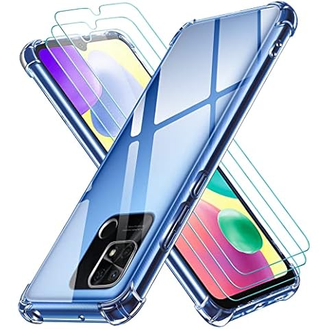 ivoler Funda Transparente Anti-Choque con 3 Piezas Cristal Templado para Xiaomi Redmi 10A / 9C / 9C NFC Cover