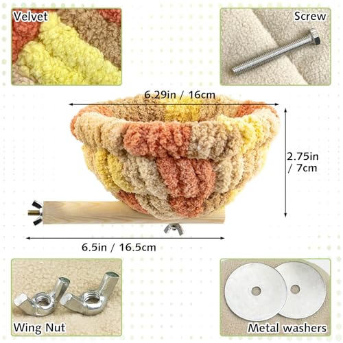 Image of kathson Bird Nest,Bird Nest for Cage Winter Warm Parakeet Nest Bird Breeding Nest Bed for Parrots, Budgies, Lovebirds, Canaries, Finches and Other Small Birds(Orangish Yellow)