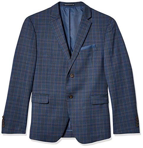 Original Penguin Men's Slim Fit Blazer, Medium Blue Plaid, 48 Long