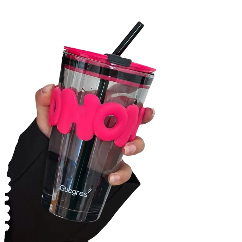 FOMQUAZLI Glass Cups and Coffee Mug with Wooden Lids and Glass Straws, Glass Coffee Cups, Spill Proof Glass Coffee Tumbler Mug for Iced Tea Juice Milk Smoothie Mug (HOHO Mug) (B0DGXF8CTJ) Amazon Price History, Amazon Price Tracker