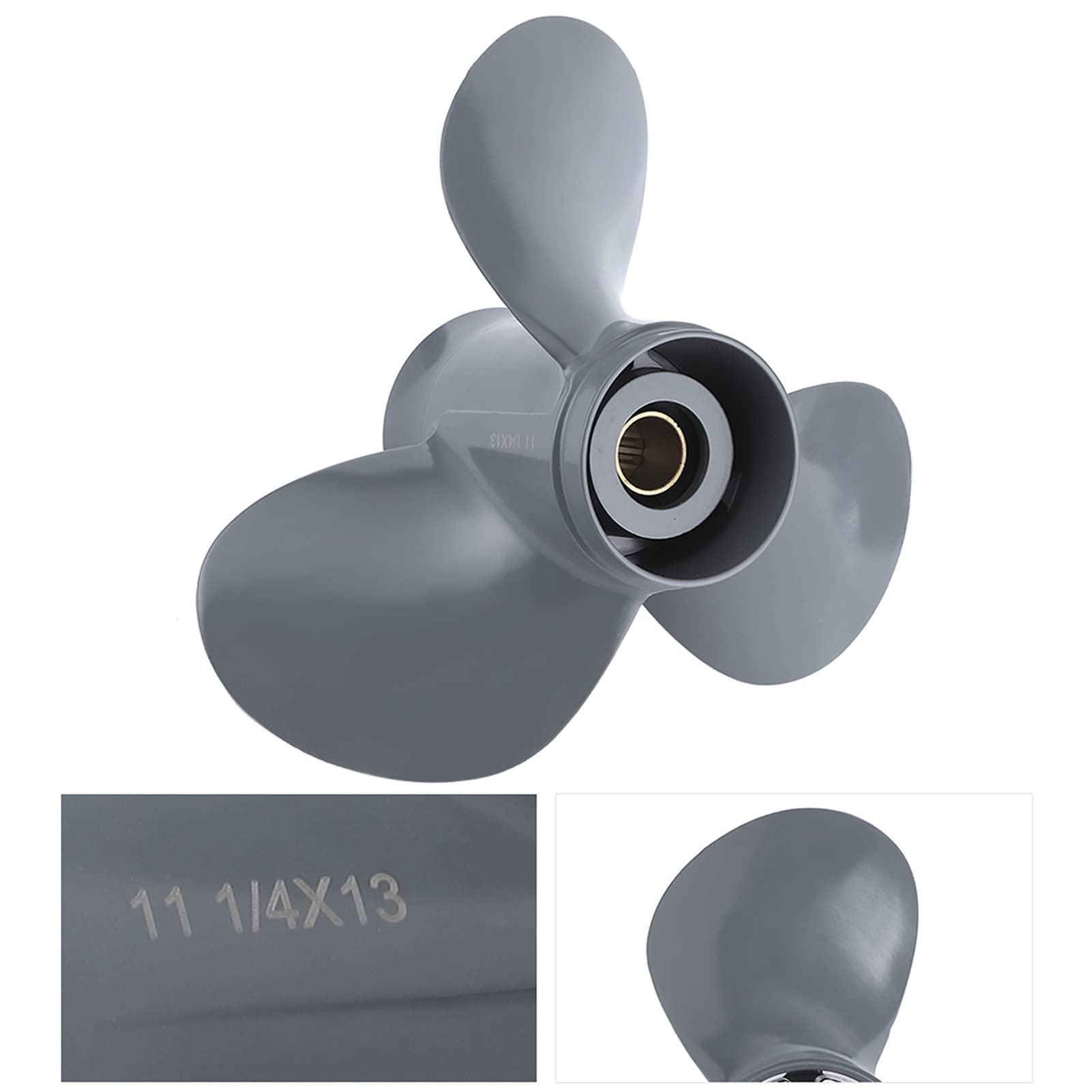 Hélice hors-bord 13 dent cannelée 3 lames 58130-ZV5-000ZA 11 1/4 x 13 Fit pour helice Hélice hors-bord 58130-ZV5-000ZA hélice de remplacement d'hélice pour accessoire