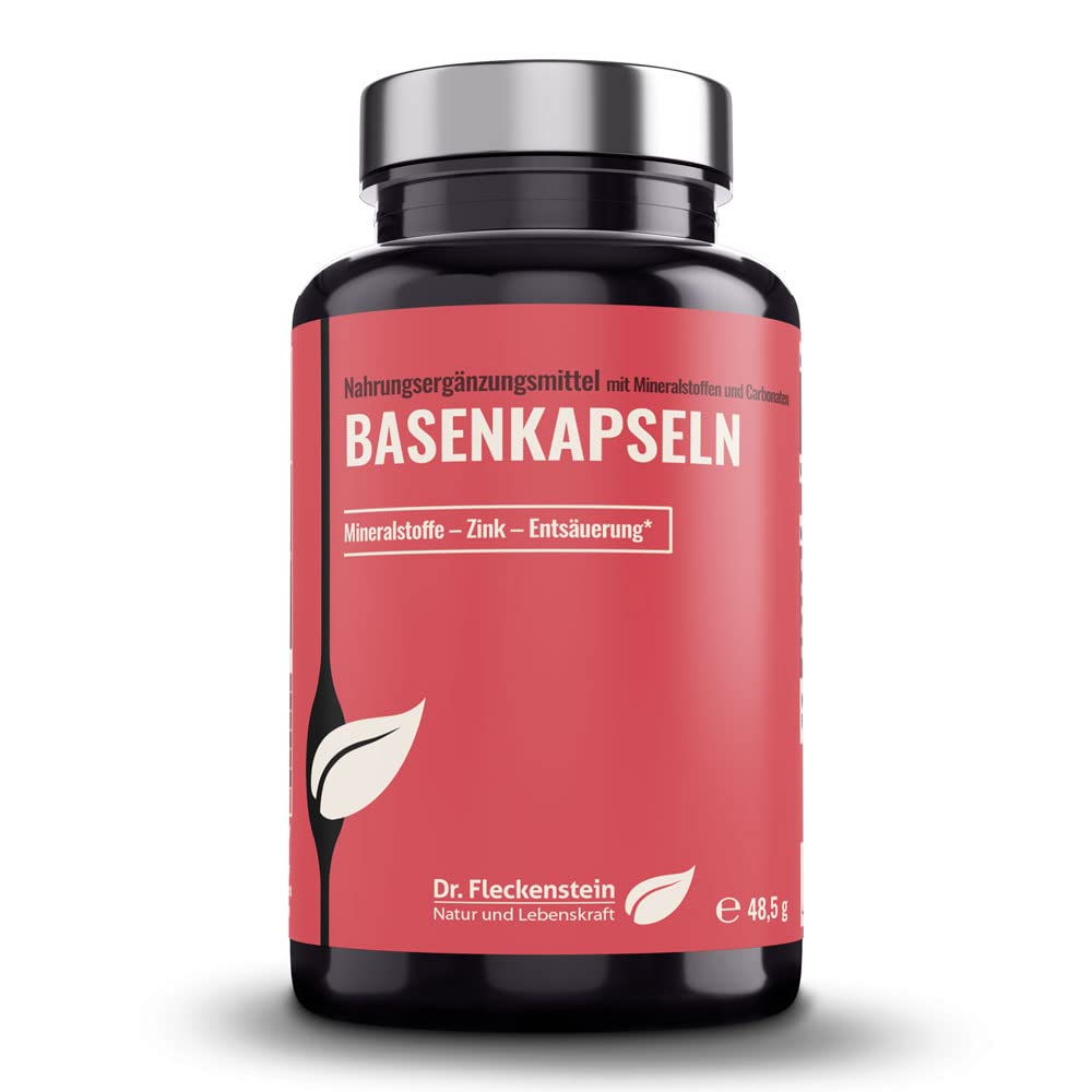 Dr.Fleckenstein Basenkapseln, magensaftstabile Kapseln mit Carbonaten & Mineralien (Mg, Ca, Zn, Fe, Cu, Mn), vegan & ohne Natrium, Nahrungsergänzungsmittel