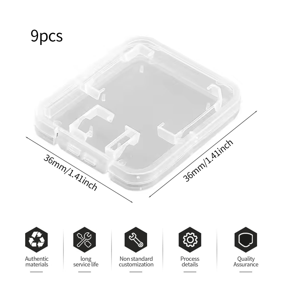 Porta Schede SD 9 Slot Custodia Trasparente per Schede di Memoria, Scatola Protettiva per SD Card, Organizer Compatto e Resistente per Viaggi e Uso Quotidiano