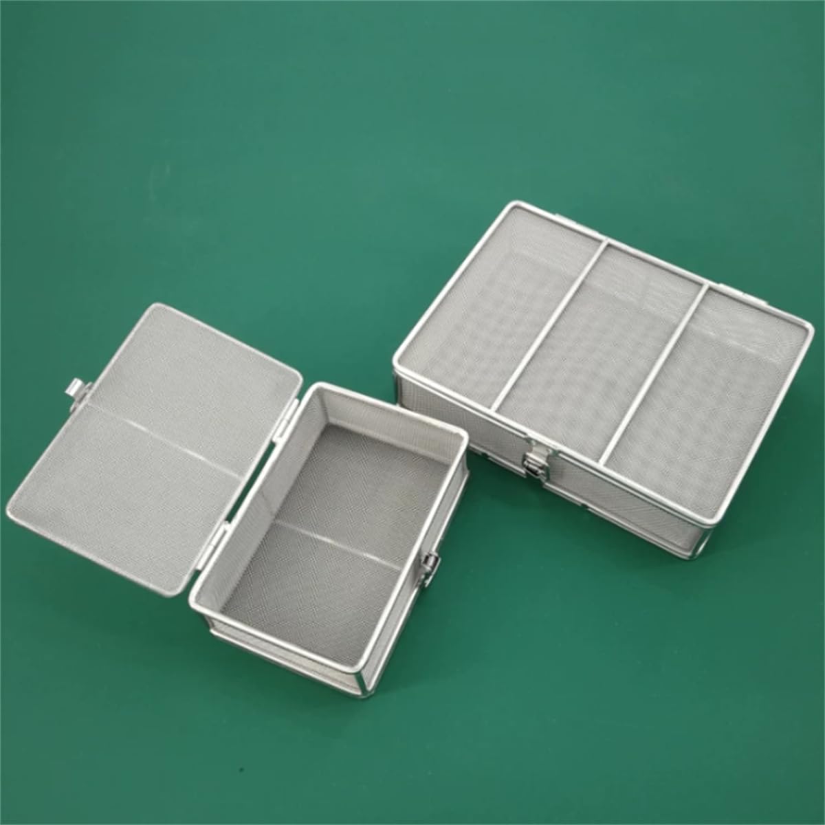 Cestas de esterilización para instrumentos médicos de acero inoxidable 304; bandejas para instrumentos y cestas de malla perforada para esterilización, aptas para instrumentos quirúrgicos,480*250*70mm
