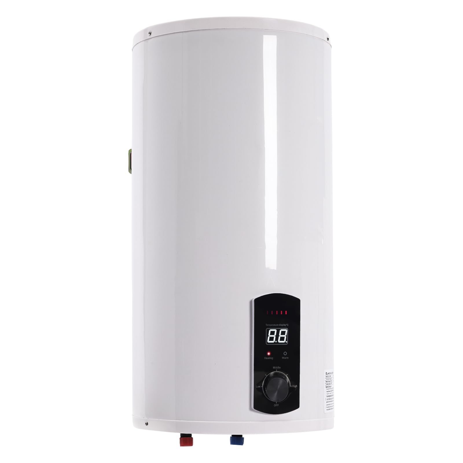 Scaldabagno elettrico da 2000 W, in acciaio inox, bianco, 50 litri, 220 V, serbatoio per acqua calda con doccia a mano, adatto per cucine, WC, parrucchieri, bagni, scuole