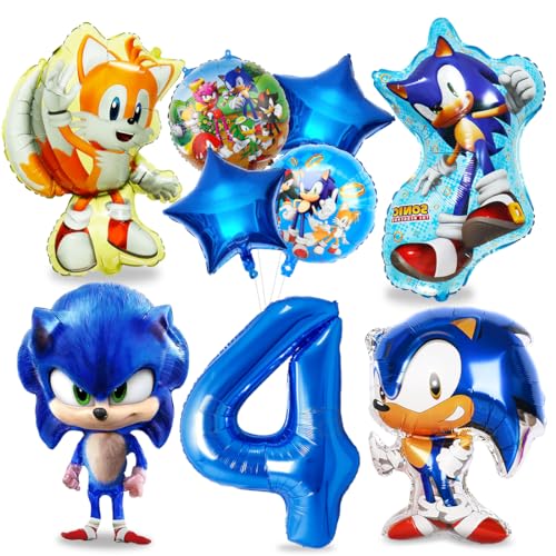 Luftballons Geburtstag 4 Jahre Junge 9 Stück Kindergeburtstag Deko Luftballons Blue Themed Geburtstag Dekorationen Set Folienballon Party Supplies Geburtstagsdeko 4 Jahr Mädchen Junge