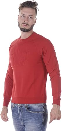 ARMANI JEANS 6Y6M08 Round Neck Thin Red Sweatshirt