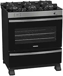 FOGAO A GAS MAXI VITREO 6 Q INOX GAS GLP