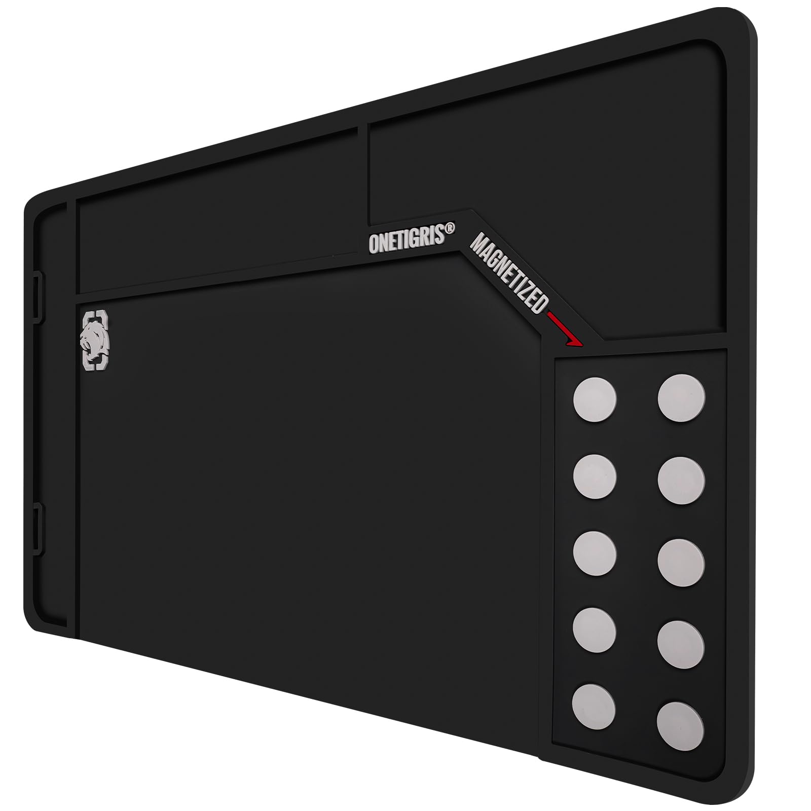 OneTigris Cleaning Mat, Anti-Slip Rubber Mat Magnetic Maintenance Mat 16.57"x 10.39", Black-image-48