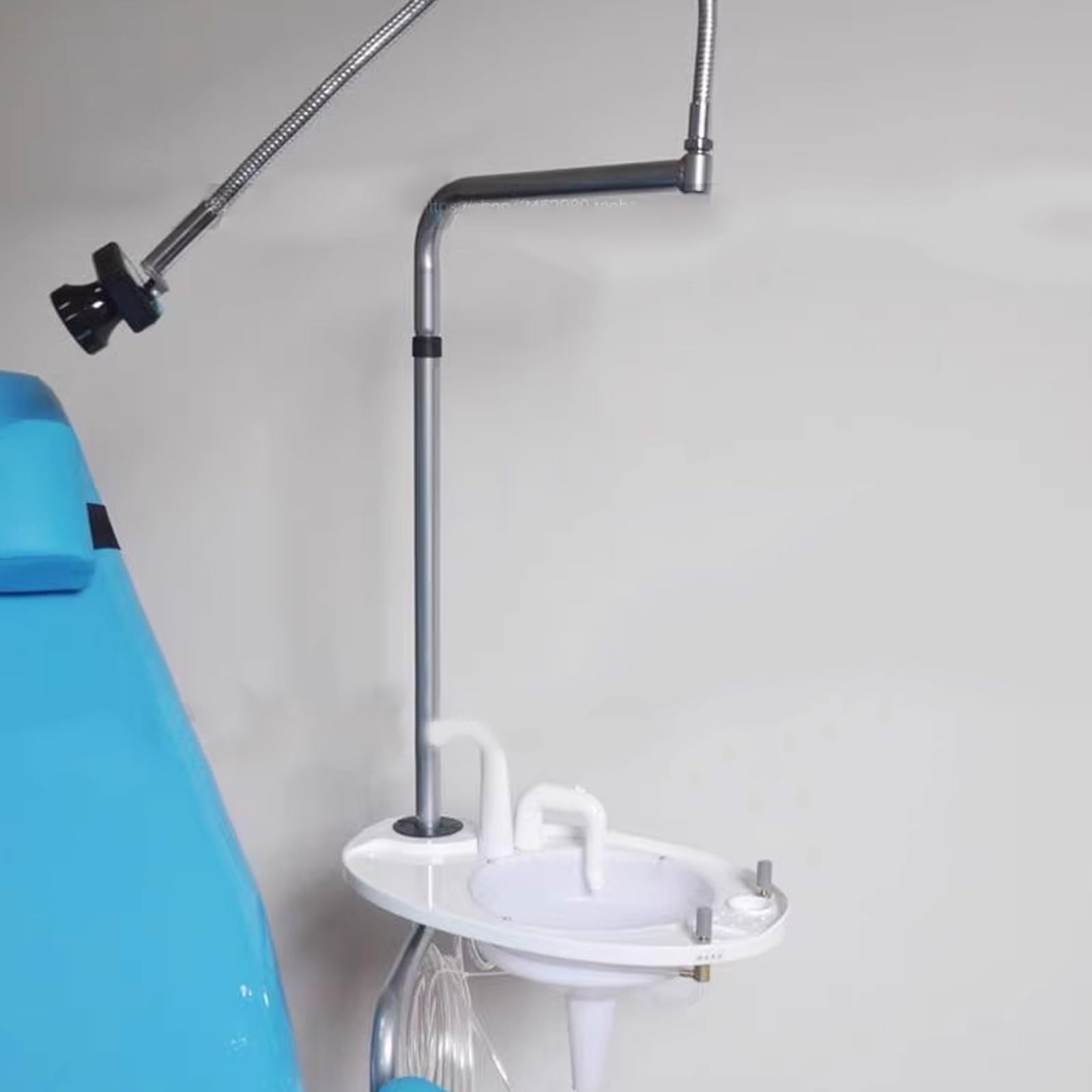 Silla de dentista portátil con luz integrada y cojín, diseño plegable para un fácil montaje, soporta hasta 150 kg, ideal para clínicas dentales y hospitales