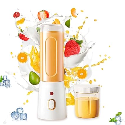 Portable Blender Optional Double Cup Baby Food Grinder,USB Rechargeable with Ten Blades, for Shakes and Smoothies, Complementary Food,Crush Ice,Stainless Steel Sabre-Blades,For Outdoor and Travel