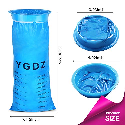 Barf Bags, YGDZ 45 Pack Vomit Bag Disposable Car Blue Emesis Bags Nausea Bags for Travel Motion, 1000ml