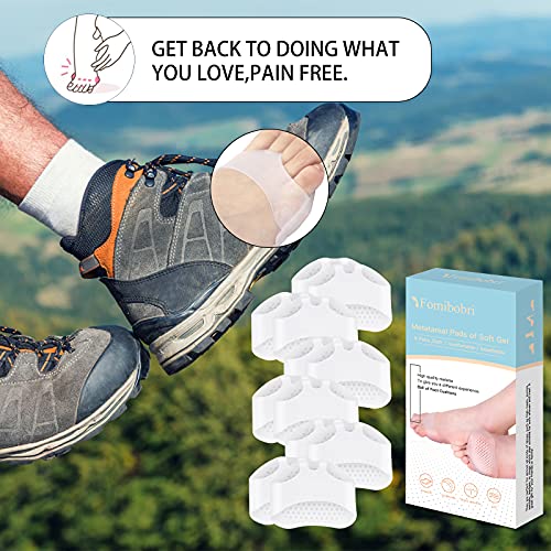 Image of Metatarsal Pads 12 Pack Ball of Foot Cushions for Women and Men Soft Gel Foot Pads Pain Relief Forefoot Pad, White