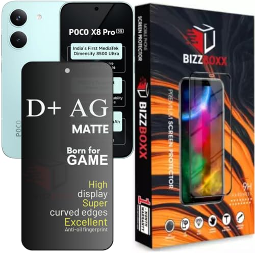 Image of D+ AG Matte Tempered Glass Screen Guard Protector For POCO X8 Pro Temper Glass Anti Fingerprint Gaming Special With Camera Cut (For POCO X8Pro - 6.59 Inch)- Pack of 1