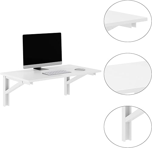 Miniatura 7 de Need Mesa de pared plegable flotante de madera de 354 pulgadas ahorro de espacio perfecta para garaje cocina lavandería baño balcón