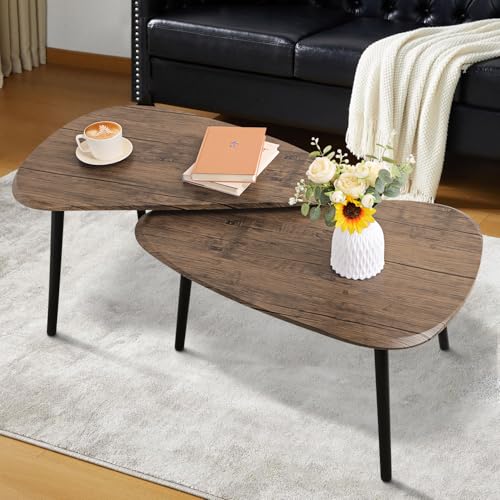 WDSHIYI Juego de 2 mesas auxiliares irregulares para sala de estar, modernas, minimalistas, triangulares, para sofá, mesita de noche, dormitorio, apartamento, Ofiice