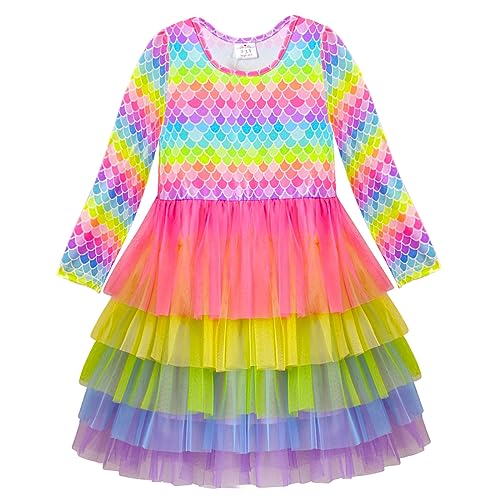 VIKITA Mädchen Kleider Baumwolle Langarm Pullover Kleid Winter SWQ2301,...