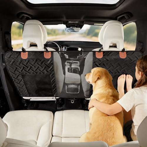 Veitail Dog Car Barrier,Dog Net for Car Divider,Pet Barrier with Mesh Organizer,Universal for Car,SUV,Truck