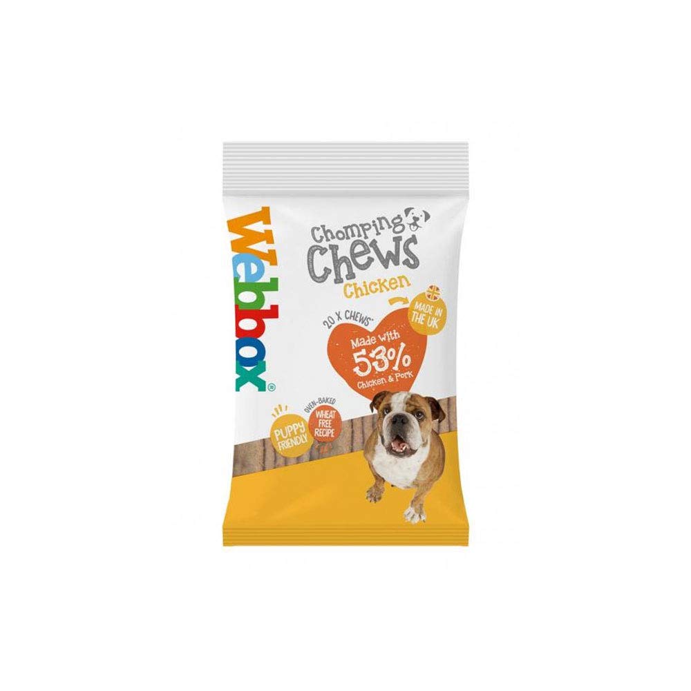 Prime Chomping Chews Beef Or Chicken Dog Treats (20 Treats Per Pack) 200g (Prime Chomping Chews Chicken, 6 Pack)