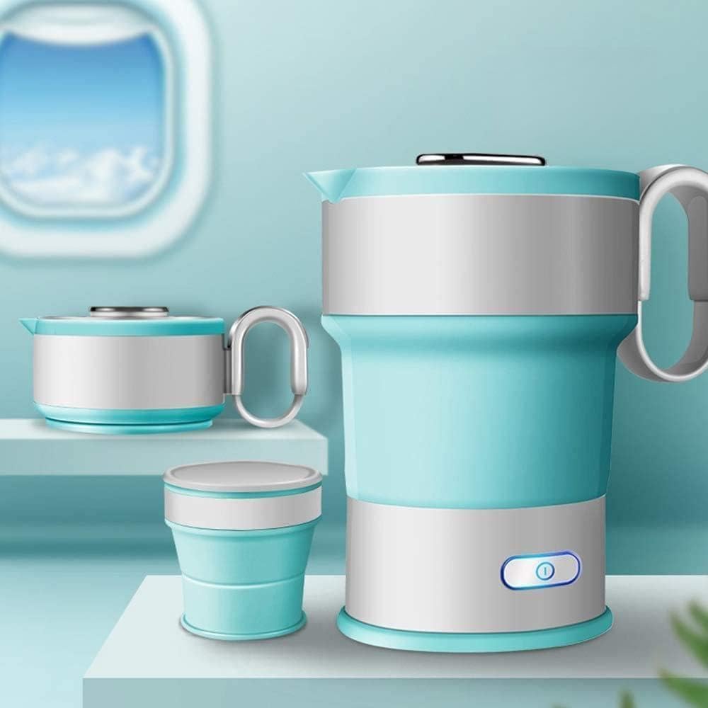 HORSEA Foldable Electric Kettle for Travel – Food Grade Silicone Portable Tea & Coffee Kettle & Boil Dry Protection – 600ml Small Collapsible Water Boiler for Hotel, Camping, and Home (multicolor).-image-44