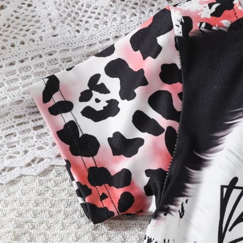 Kid Toddler Baby Girls Clothes Colorblock Print Short Sleeve T-Shirt Summer Shorts Set4