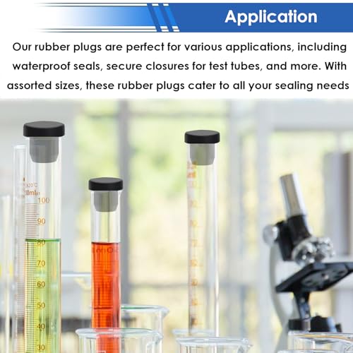 Image of smseace 50Pcs Rubber Plugs for Round Holes 5-Sizes Used for 4-9.5mm /0.15-0.37Inch ID Hole Silicone Rubber Hole Plugs in Biscuits & Plugs for Bottles Flower Pot Metal Tube