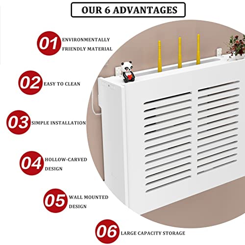 Wifi Storage Box Router Storage Rack Wireless Router Storage Cabinet Montowany Na Ścianie Salon Router Modem Szafka (Kolor: Biały, S: 47x36x11cm)