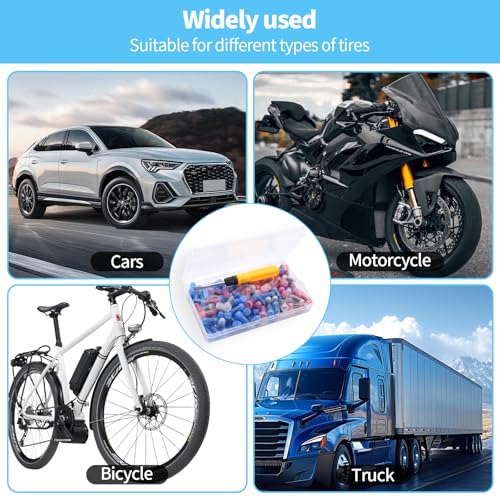 Richunie 100 PCS Clavo de Goma para Neumáticos, Kit Repara Pinchazos Moto con Destornillador, Repara Pinchazos, Kit de Reparación de Neumáticos para Moto, Coche, Camión, Bicicleta - imagen 5