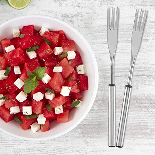 6 Pack Stainless Steel Fondue Forks, Dessert Server Skewer Fondue Pot Forks Outdoor Picnic BBQ Grilling Skewer for Cheese Chocolate Fondue Roast Marshmallows Meat - Thumbnail 3