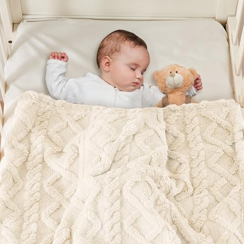 Image of Yurhap Sherpa Baby Blanket, Soft Plush Fleece Baby Blankets for Boys Girls | Soft Sherpa Baby Girl Blanket for Infant Toddler Newborn Gift, Fluffy Baby Essentials, For Crib Stroller, 30 inchx40 inch