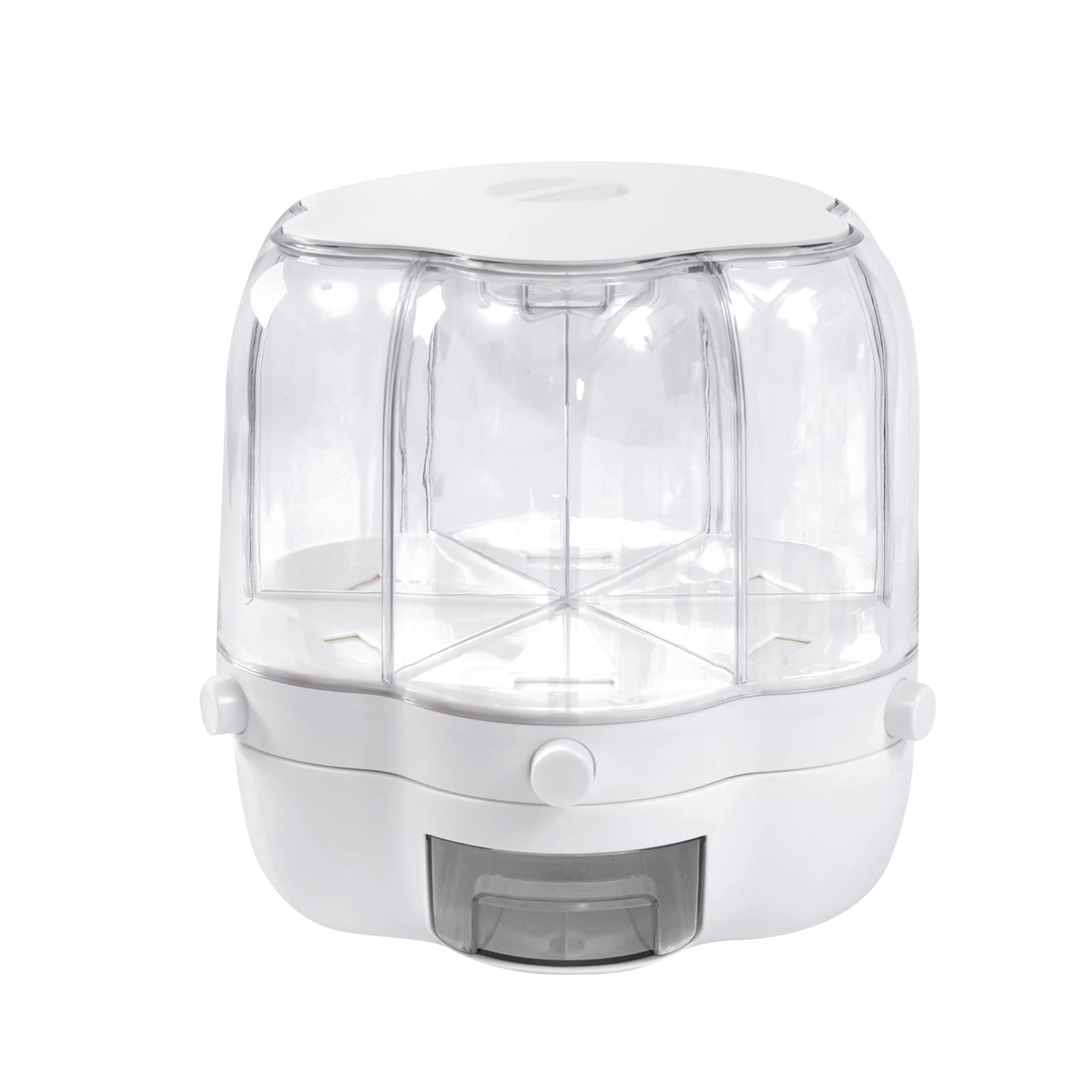 Dispensador Muesli 8kg 360 ° rotación tarros de almacenamiento conjunto dispensador de alimentos dispensador de cereales contenedor de cereales blanco