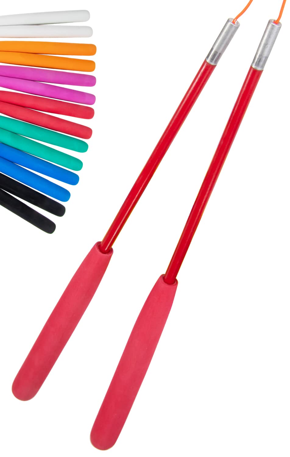 Juggle Dream SuperGlass Fibre Diabolo Handsticks with String - these Juggling Diablo Hand Sticks are Designed for Grinds and Stick Releases (Red)