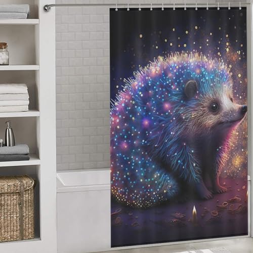 Rideau de douche hérisson tissu lavable polyester imperméable 140x183cm de bain